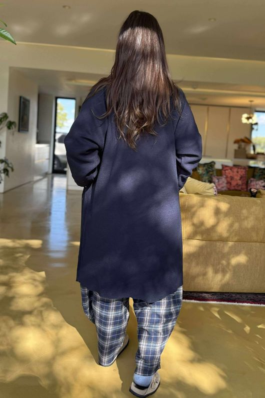 Sonn Funnel Neck Coat Navy